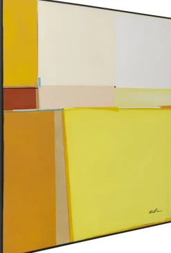KARE Design Taulut*Abstract Shapes Kehystetty Taulu, Keltainen 113x113cm