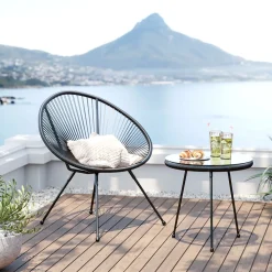 KARE Design Sohvapöydät|Olohuone*Acapulco Pöytä Ja Tuoli Musta (2/osaa)