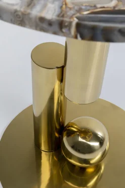 KARE Design Sohvapöydät*Agate Cut Sivupöytä, Metalli, Luonnonkivi Ø46cm