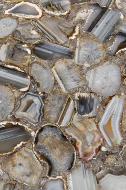 KARE Design Sohvapöydät*Agate Cut Sivupöytä, Metalli, Luonnonkivi Ø46cm