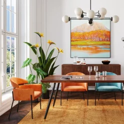 KARE Design Tuolit*Alexia Tuoli Käsinojilla, Samettia, Oranssi