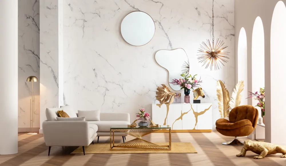 KARE Design Kulmasohvat*Amalfi Kulmasohva - Kermanvärinen, Oikea 275cm