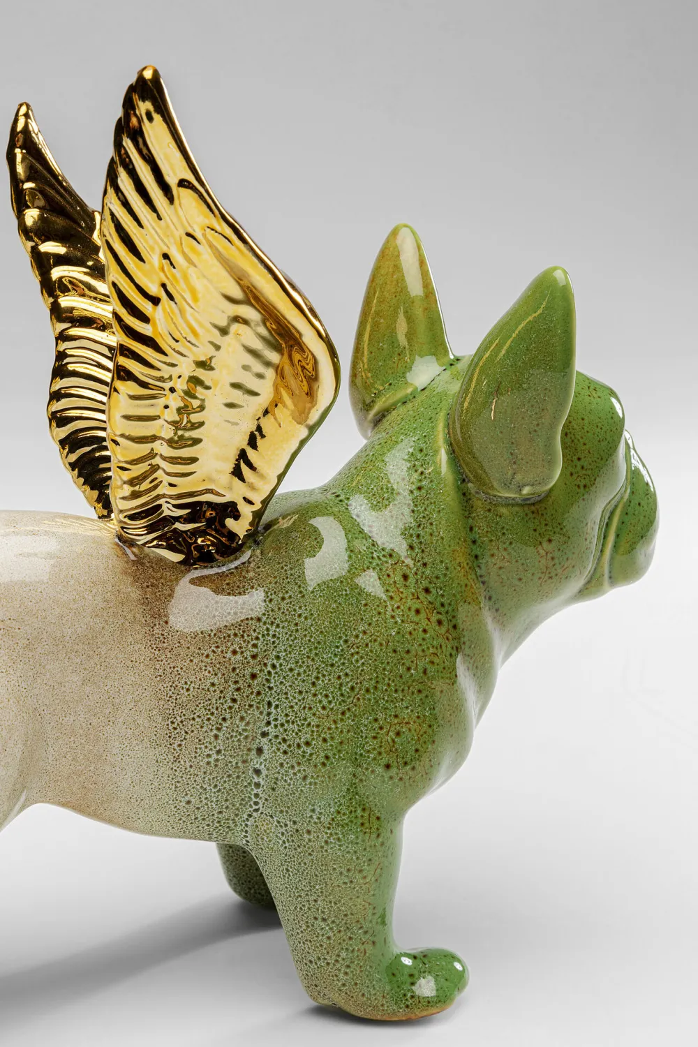 KARE Design Koriste-Esineet*Angel Wings Dog - Enkelikoira Koriste-esine, Vihreä Ja Sininen 2-setti