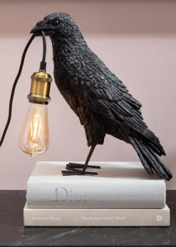 KARE Design Pöytävalaisimet*Animal Crow Varis Pöytävalaisin, Matta Musta 34cm