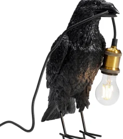 KARE Design Pöytävalaisimet*Animal Crow Varis Pöytävalaisin, Matta Musta 34cm