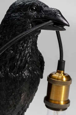 KARE Design Pöytävalaisimet*Animal Crow Varis Pöytävalaisin, Matta Musta 34cm