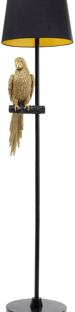 KARE Design Lattiavalaisimet|Olohuone*Animal Parrot Papukaija Lattiavalaisin, Kulta 176cm