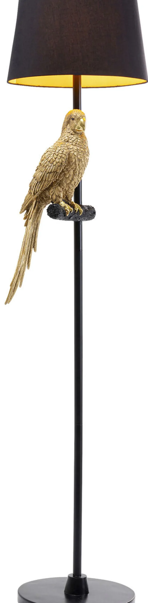 KARE Design Lattiavalaisimet|Olohuone*Animal Parrot Papukaija Lattiavalaisin, Kulta 176cm