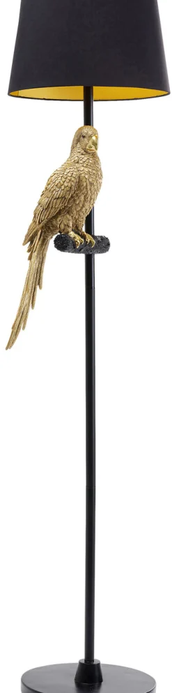 KARE Design Lattiavalaisimet|Olohuone*Animal Parrot Papukaija Lattiavalaisin, Kulta 176cm
