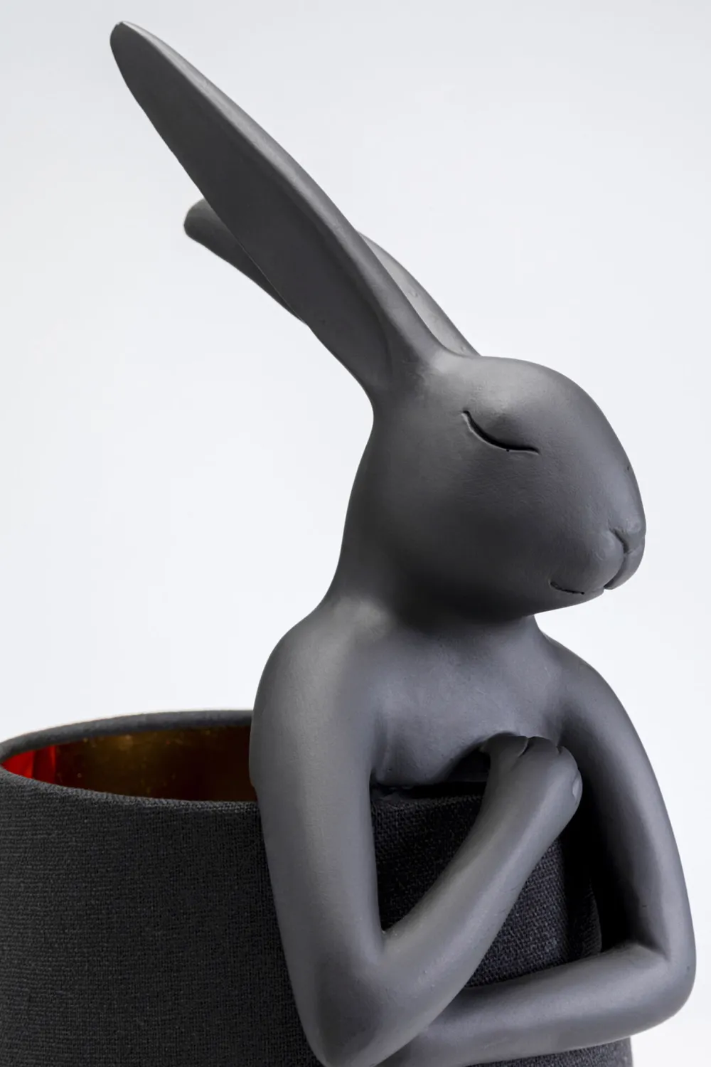 KARE Design Pöytävalaisimet*Animal Rabbit Kani, Pupu Pöytävalaisin Matta Musta 50cm