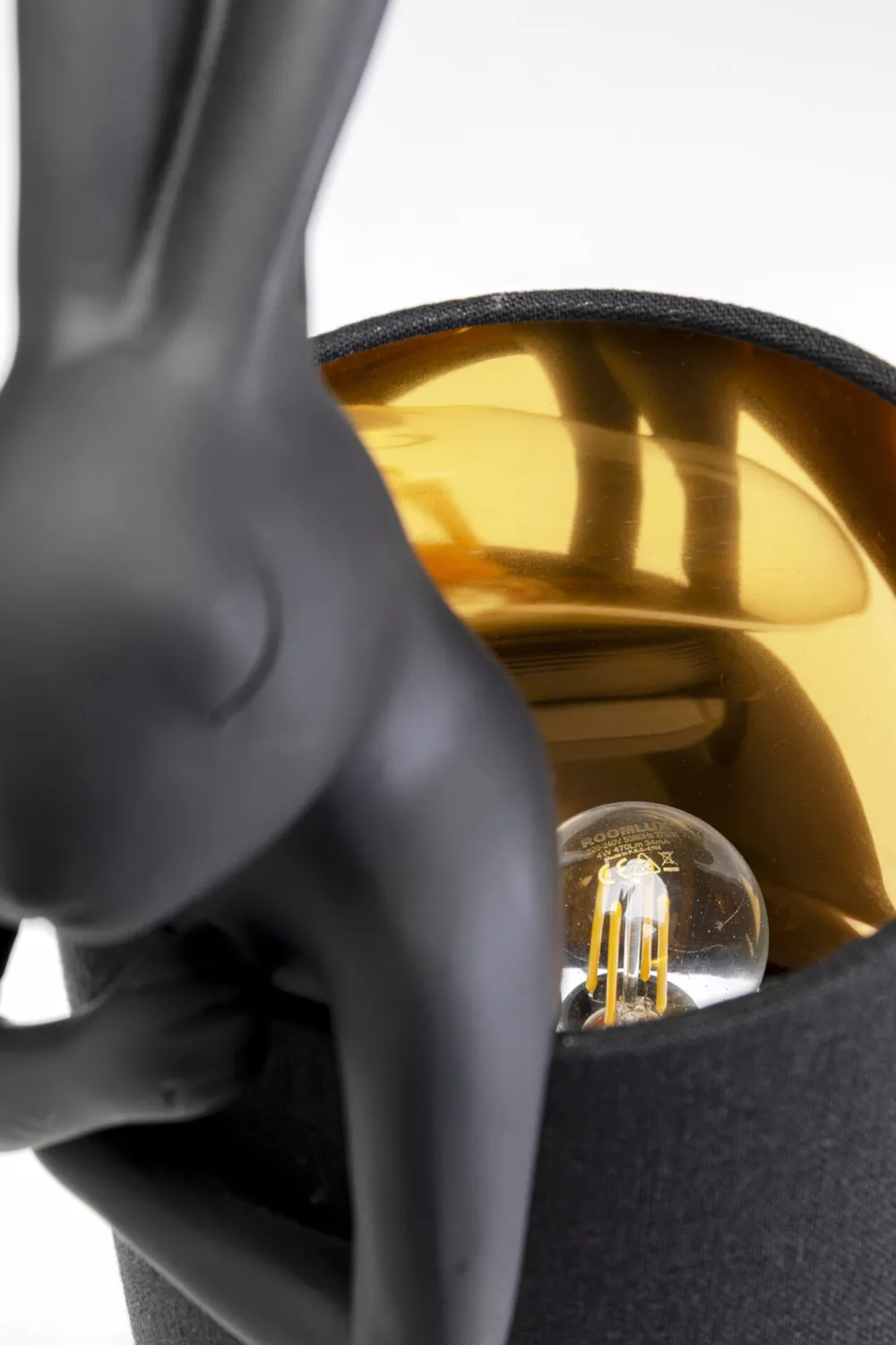 KARE Design Pöytävalaisimet*Animal Rabbit Kani, Pupu Pöytävalaisin Matta Musta 50cm