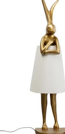 KARE Design Lattiavalaisimet*Animal Rabbit Pupu Lattiavalaisin Kulta/valkoinen 150cm