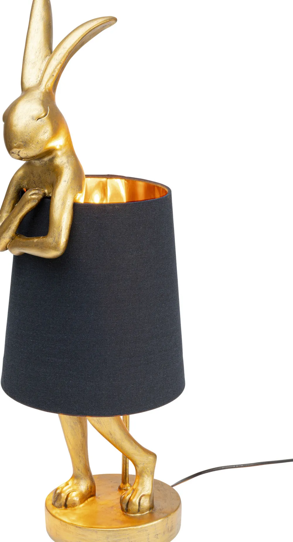 KARE Design Pöytävalaisimet*Animal Rabbit Pupu Pöytävalaisin, Pupulamppu, Kulta/musta 68cm