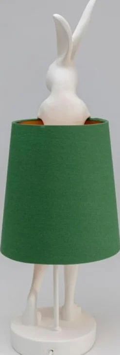 KARE Design Pöytävalaisimet*Animal Rabbit Pupu Pöytävalaisin, Pupulamppu, Valkoinen/vihreä 68cm