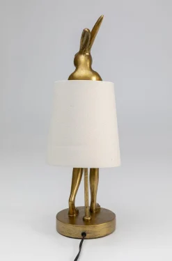 KARE Design Pöytävalaisimet*Animal Rabbit Pupu Pöytävalaisin, Pupulamppu, Kulta/valkoinen 50cm