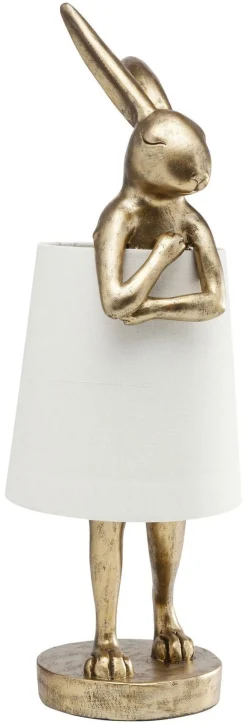 KARE Design Pöytävalaisimet*Animal Rabbit Pöytävalaisin, Pupu-lamppu - Kulta/valkoinen 68cm