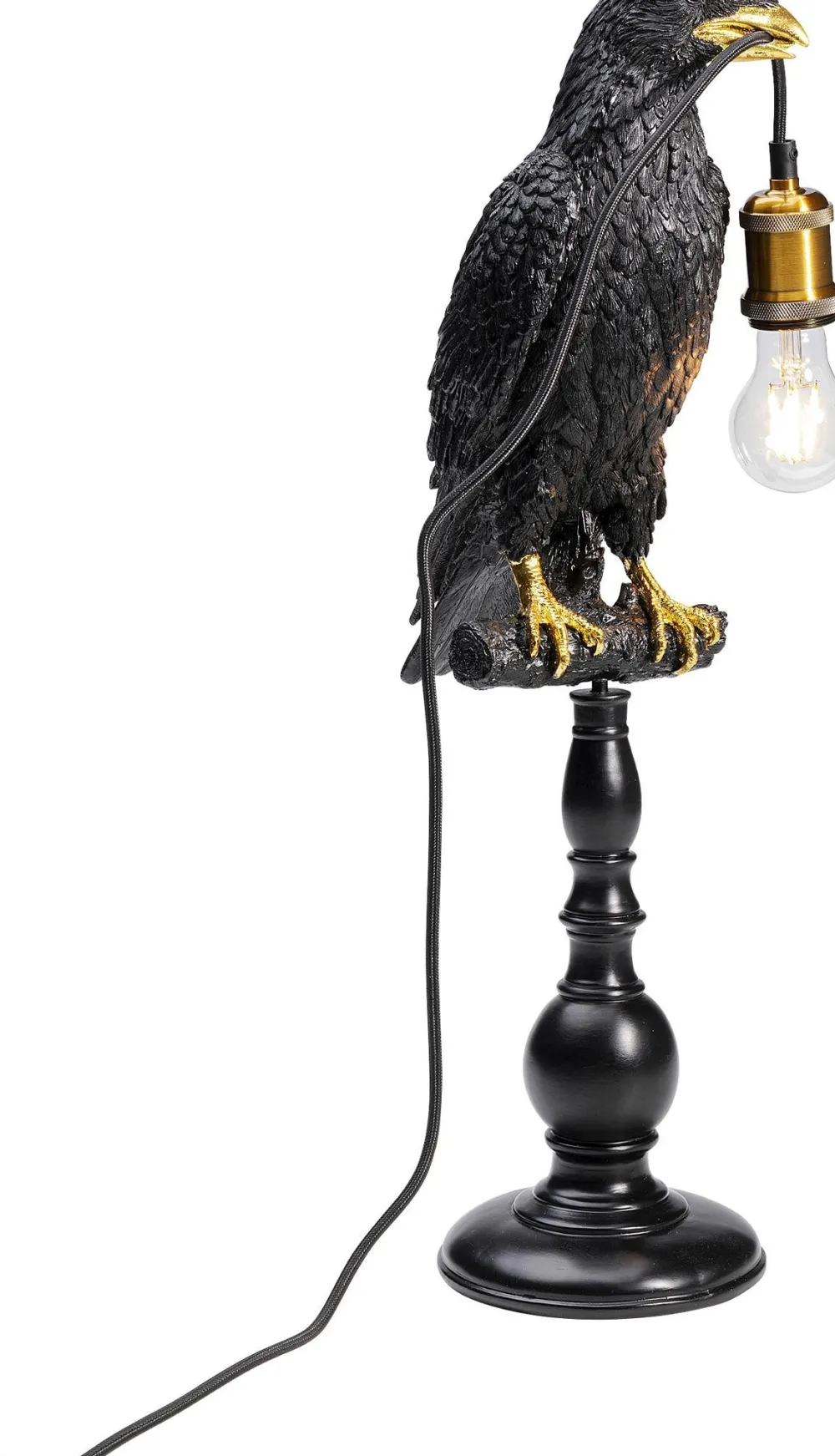 KARE Design Pöytävalaisimet*Animal Sitting Crow Varis Pöytävalaisin, Matta Musta 61cm