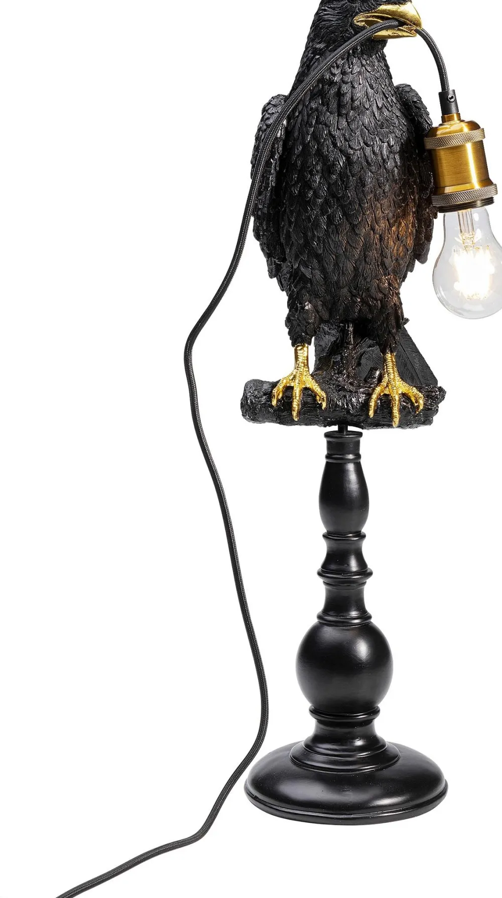KARE Design Pöytävalaisimet*Animal Sitting Crow Varis Pöytävalaisin, Matta Musta 61cm