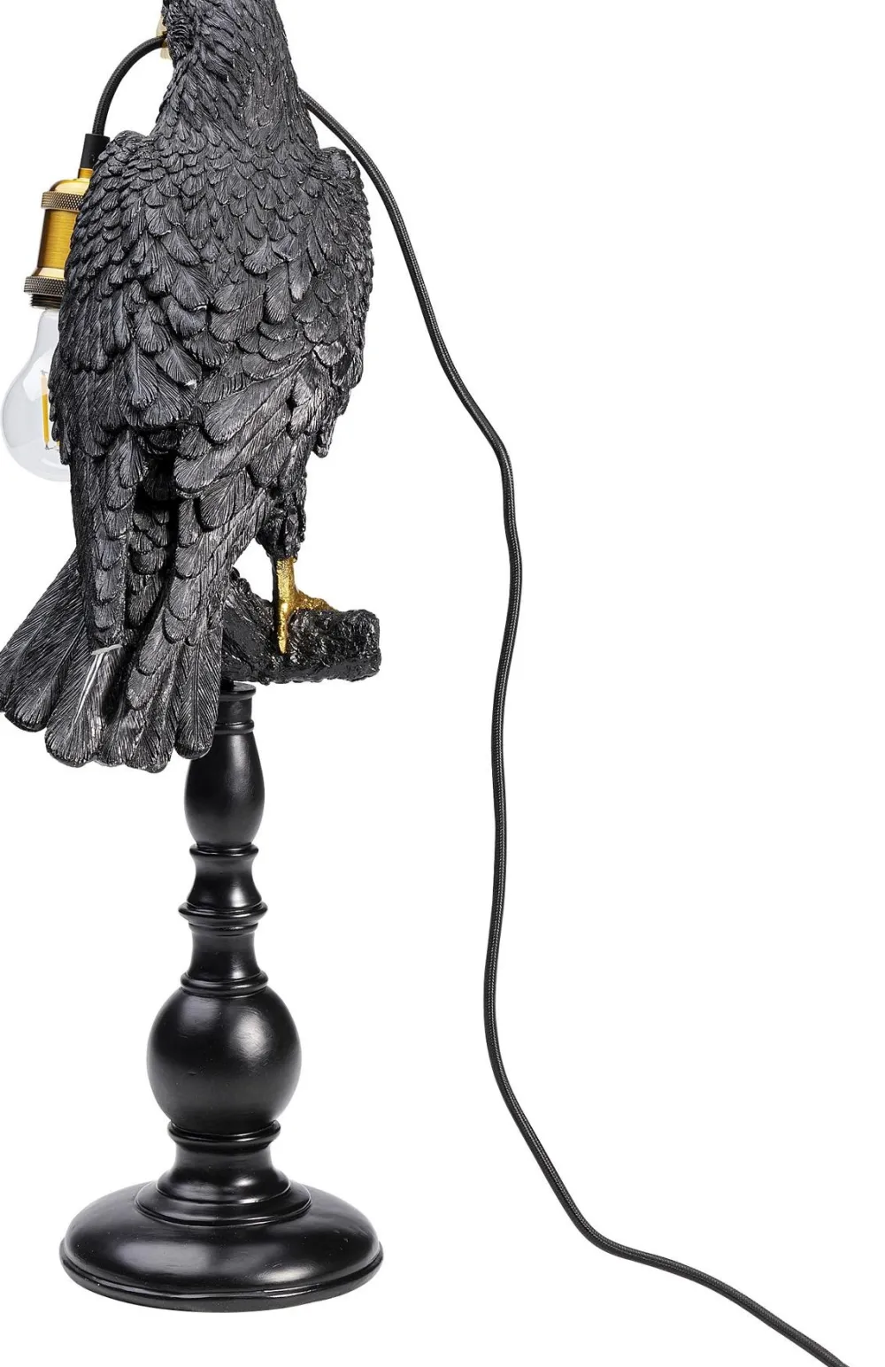 KARE Design Pöytävalaisimet*Animal Sitting Crow Varis Pöytävalaisin, Matta Musta 61cm