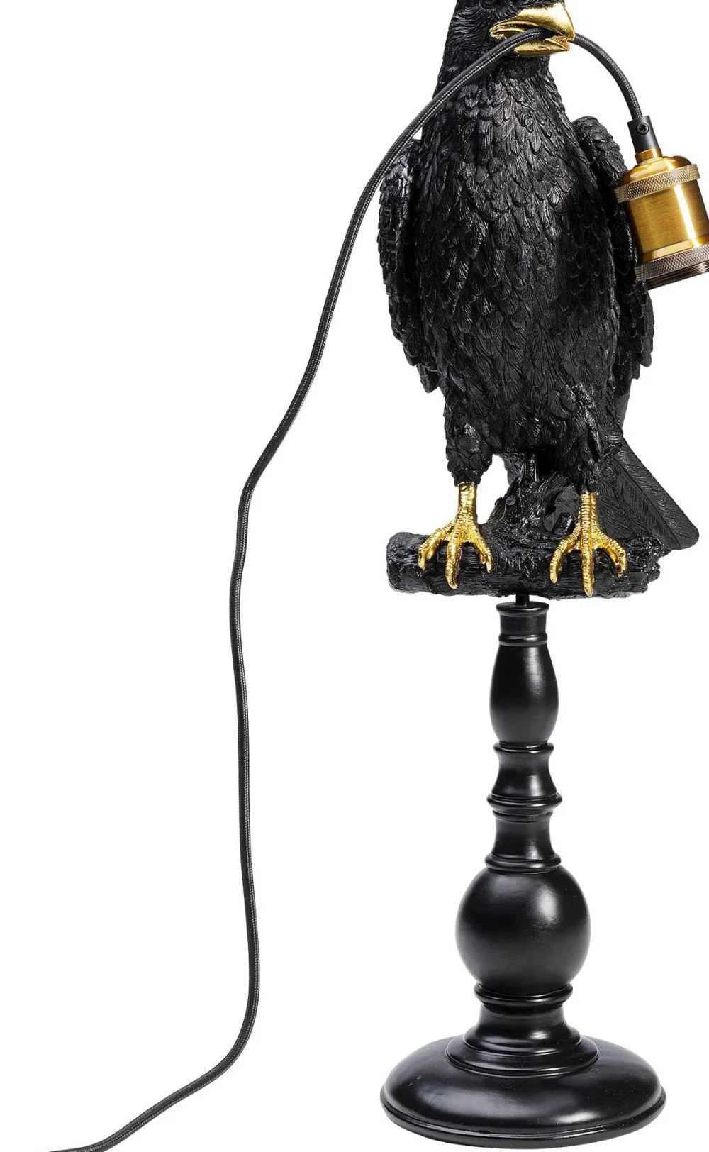 KARE Design Pöytävalaisimet*Animal Sitting Crow Varis Pöytävalaisin, Matta Musta 61cm