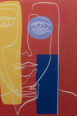 KARE Design Taulut*Art Face Lasitaulu, Punainen 100x100cm