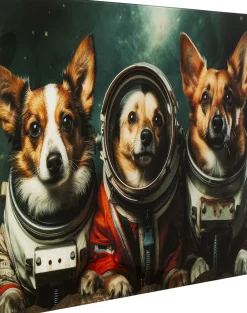 KARE Design Taulut|Olohuone*Astronauts Dogs Astronautti Koirat Lasitaulu 80x60cm