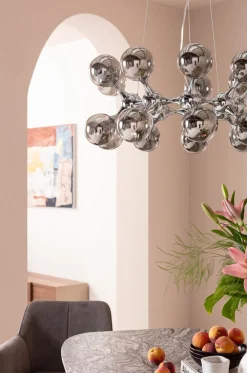 KARE Design Riippuvalaisimet*Atomic Balls Riippuvalaisin Hopea Ø74cm