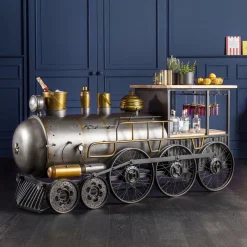 KARE Design Baarit*Bar Steamlock Baari Veturi, Teräs, Mangopuu 225cm