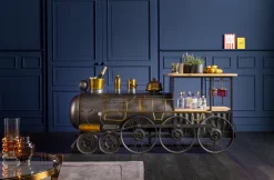 KARE Design Baarit*Bar Steamlock Baari Veturi, Teräs, Mangopuu 225cm