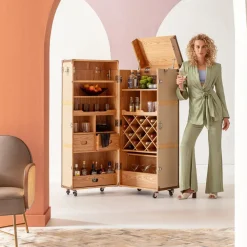 KARE Design Baarit*Bar Venezia Baarikaappi, Kermanvärinen