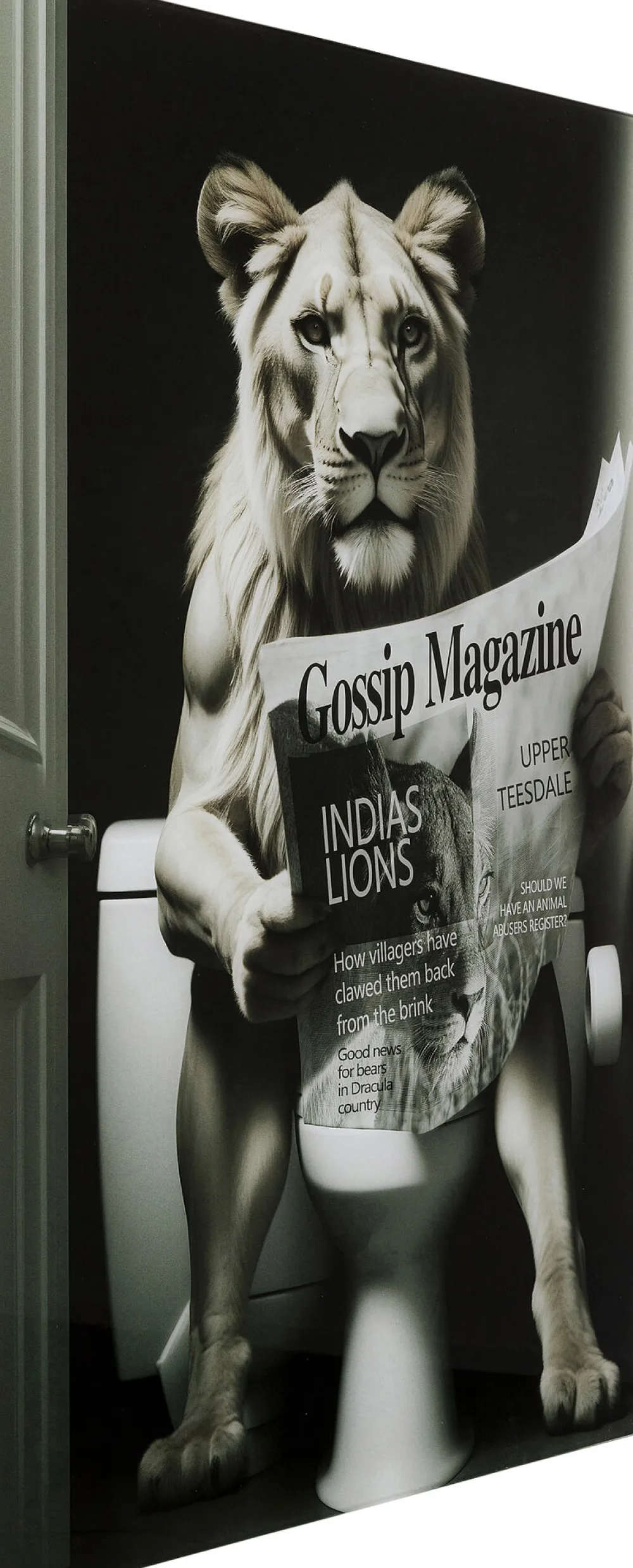 KARE Design Taulut|Olohuone*Bath Lioness Leijona Lasitaulu 60x80cm