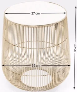 KARE Design Sohvapöydät|Olohuone*Beam Sivupöytä - Valkoinen, Marmori, Messinki Ø32cm