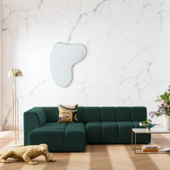 KARE Design Kulmasohvat*Belami Kulmasohva - Samettia, Tummanvihreä, Vasen 265cm