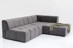 KARE Design Kulmasohvat*Belami Velvet Kulmasohva - Samettia, Harmaa, Oikea