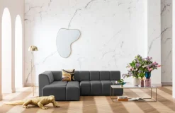 KARE Design Kulmasohvat*Belami Velvet Kulmasohva -samettia, Harmaa, Vasen