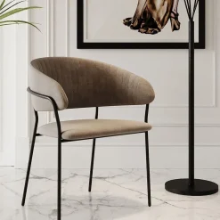 KARE Design Tuolit*Belle Tuoli Käsinojilla - Ruskea (2/Setti)