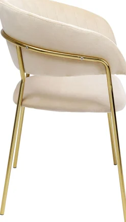 KARE Design Tuolit*Belle Tuoli Käsinojilla - Sametti, Kermanvärinen (2/Setti)