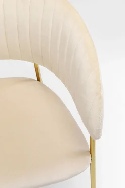 KARE Design Tuolit*Belle Tuoli Käsinojilla - Sametti, Kermanvärinen (2/Setti)