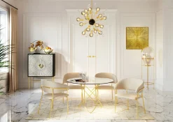 KARE Design Tuolit*Belle Tuoli Käsinojilla - Sametti, Kermanvärinen (2/Setti)