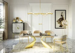 KARE Design Tuolit*Belle Tuoli Käsinojilla - Sametti, Kermanvärinen (2/Setti)