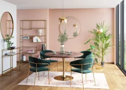 KARE Design Tuolit*Belle Tuoli Käsinojilla - Sametti, Vihreä (2/Setti)