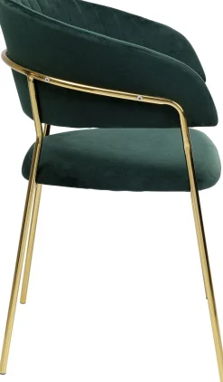 KARE Design Tuolit*Belle Tuoli Käsinojilla - Sametti, Vihreä (2/Setti)