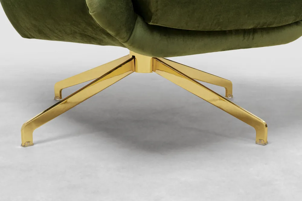 KARE Design Nojatuolit*Bellissima Pyörivä Nojatuoli - Samettia, Vihreä