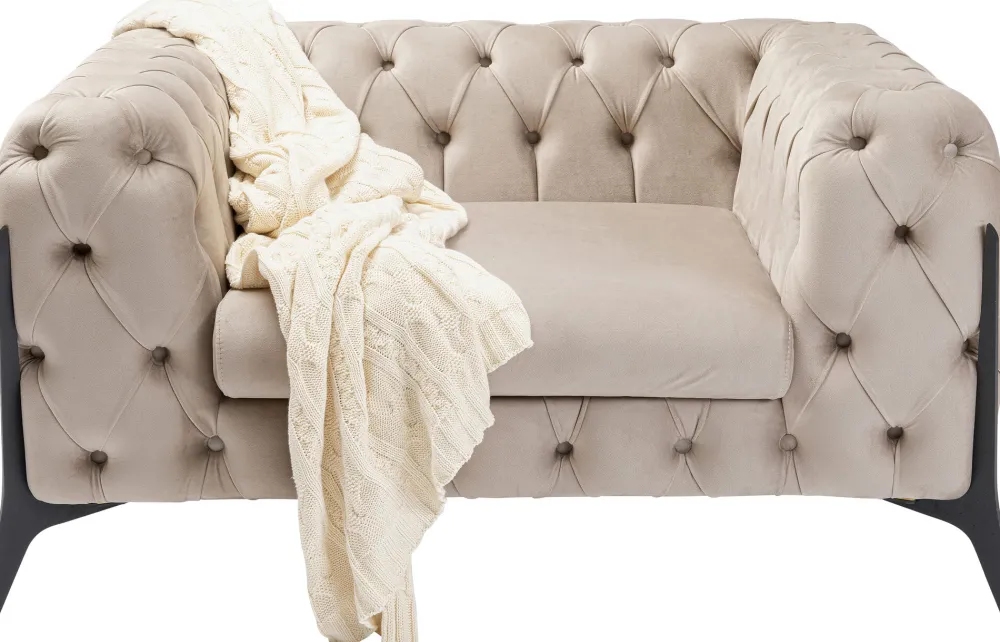 KARE Design Nojatuolit*Bellissima Velvet Nojatuoli, Sametti, Taupe 120cm