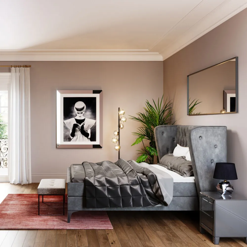 KARE Design Sängyt*Benito Moon Sänky, Harmaa 160x200cm