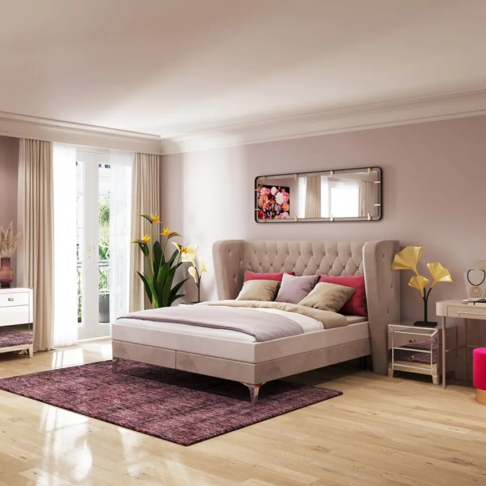 KARE Design Sängyt*Benito Moon Sänky, Kermanvärinen 160x200cm