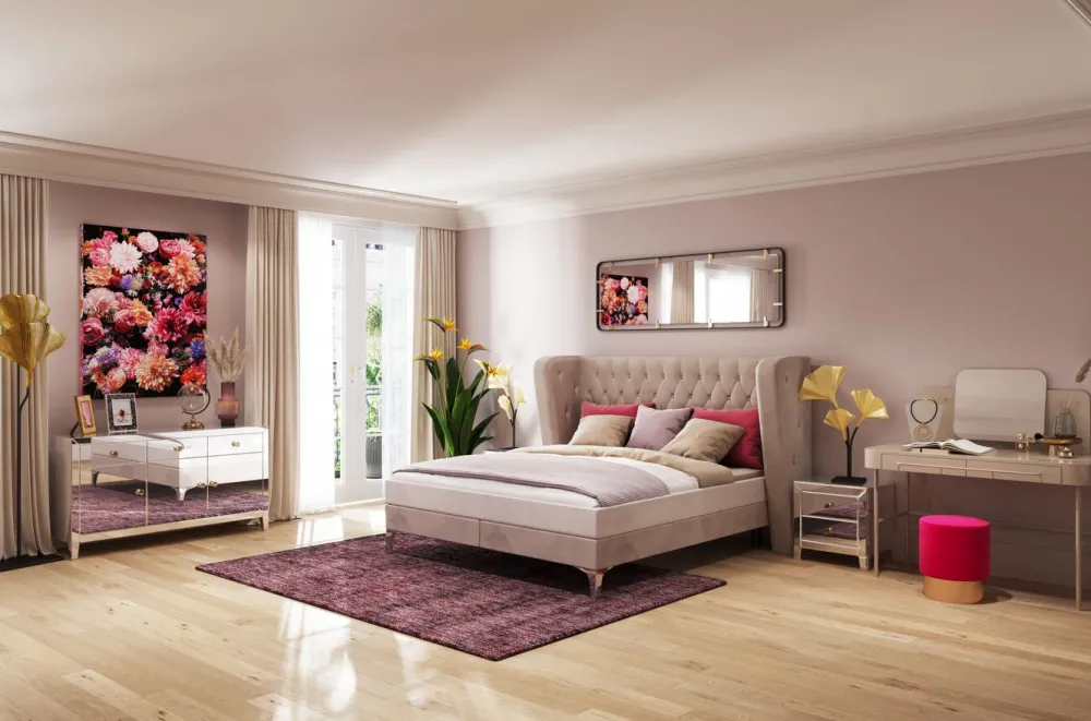 KARE Design Sängyt*Benito Moon Sänky, Kermanvärinen 160x200cm