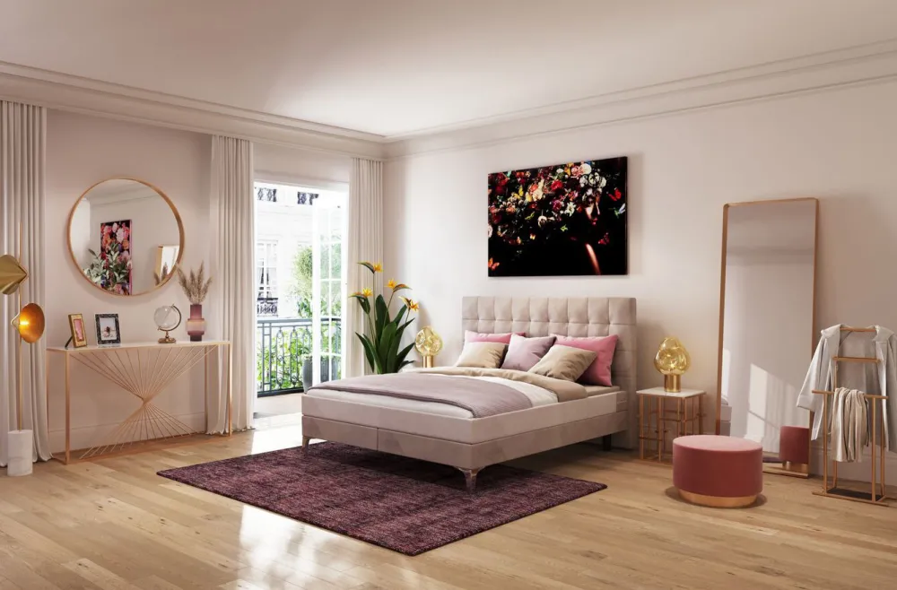 KARE Design Sängyt*Benito Star Sänky, Kermanvärinen 160x200cm