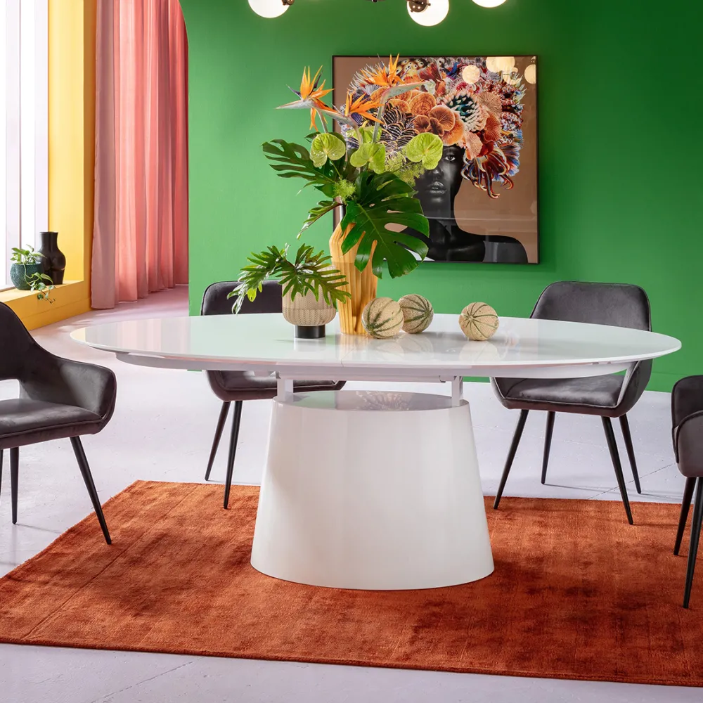 KARE Design Pöydät*Benvenuto Jatkettava Pöytä, Valkoinen 200(50)x110cm