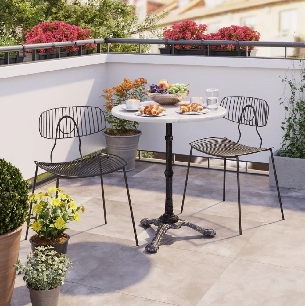 KARE Design Baaripöydät*Bistro Table Kaffeehaus Pyöreä Pöytä, Valkoinen Ø 60